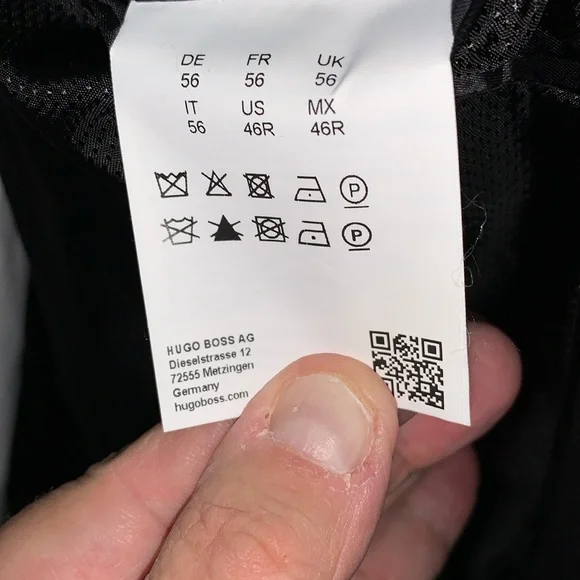 🔥BNWT🔥Hugo Boss “Johnstons1” Mens Suit in Black Sz 46R. Black.Pants Sz 38US - Picture 12 of 17
